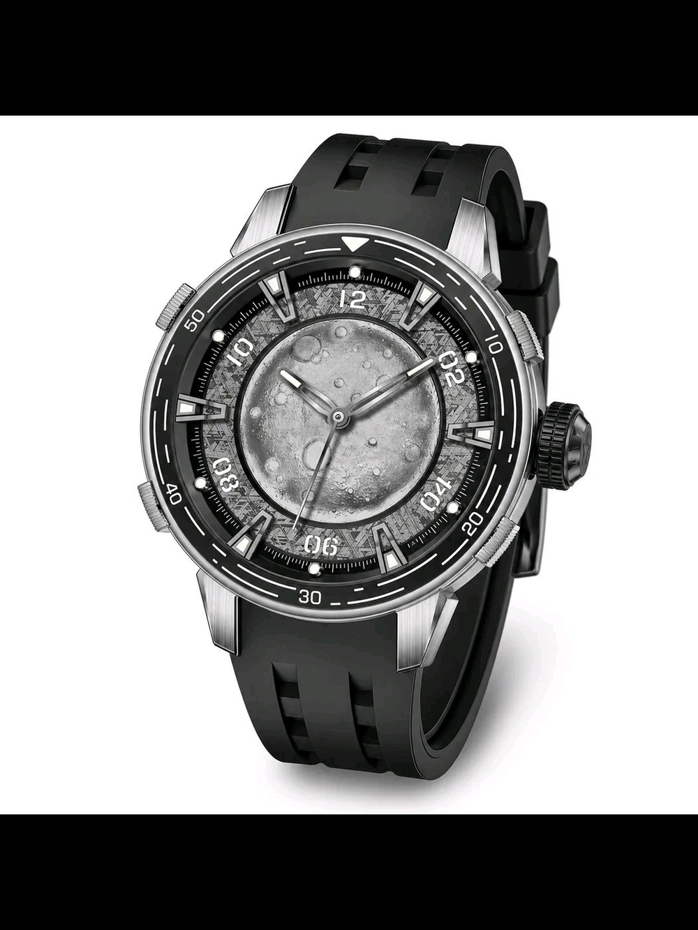 Invicta Black and Silver Moon Dial Celestial Astelis Watch